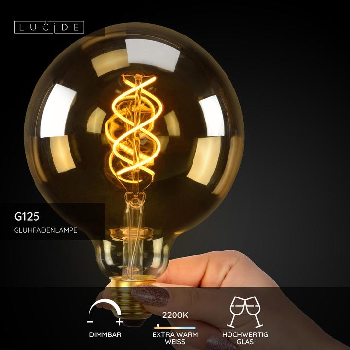 Produktbild Lucide Amber (E27, 5 W, 380 lm, 1 x, G)