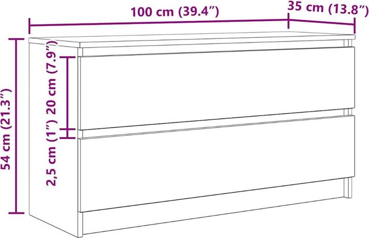 Produktbild vidaXL TV-Schrank (100 x 35 x 54 cm)