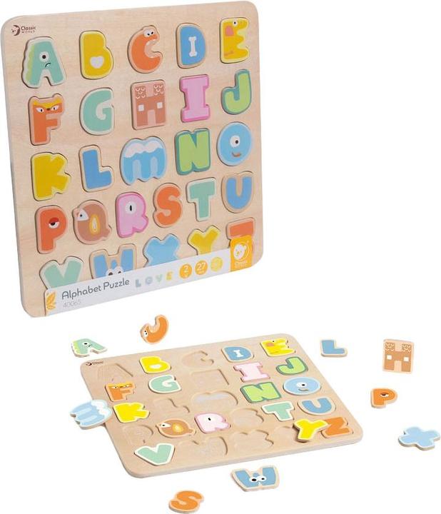 Immagine prodotto Classic World Puzzle dell'alfabeto in legno, 27 pezzi. (27 pezzi)