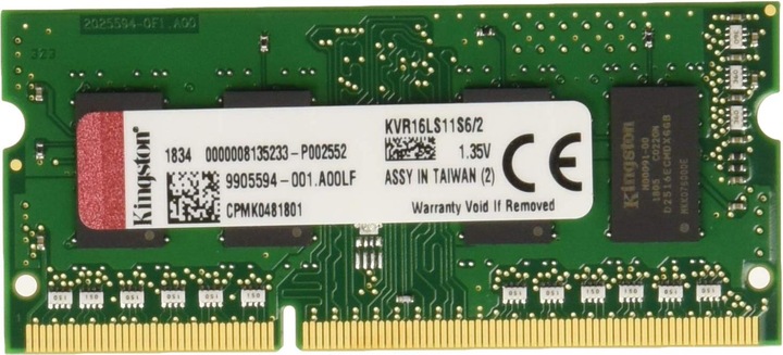 Produktbild Kingston ValueRAM (1 x 2GB, 1600 MHz, DDR3-RAM, SO-DIMM)