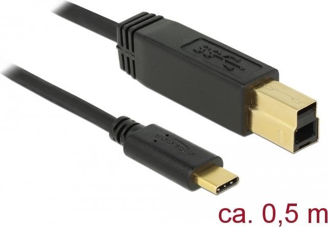 Produktbild Delock USB C – USB B (0.50 m, USB 3.1)