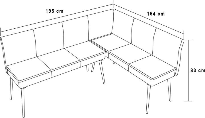 Produktbild HTI-Living Eckbank Rechts Mesilla (195 cm)