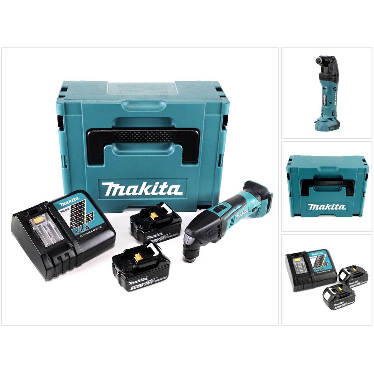 Makita, Elettroutensile multifunzionale, DTM 50 RFJ Utensile multifunzione a batteria 18V in valigetta Makpac + 2x Batterie BL 1830 3