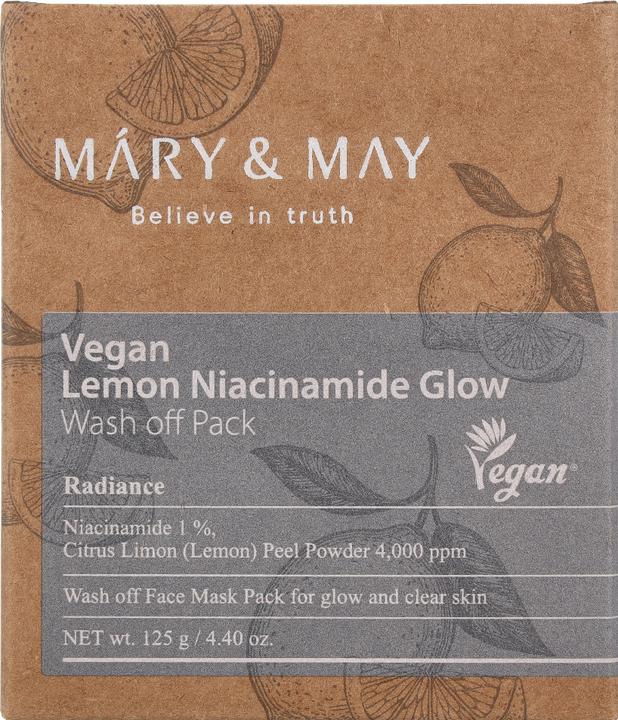 Actual product image Mary&May MARY & MAY - Brightening Face Mask Lemon Niacinamide Glow Wash off Pack 125 g (125 g)