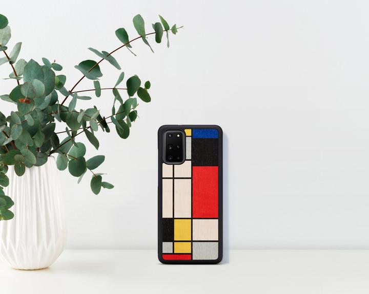 Actual product image Man&Wood case for Galaxy S20+ mondrian wood black (Samsung Galaxy S20+)