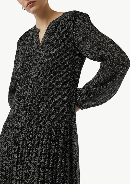 Produktbild Comma Kleid Plissiertes Chiffon-Kleid mit V-Ausschnitt (38)