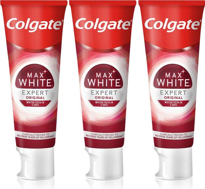 Immagine prodotto Colgate Dentifricio sbiancante Max White Expert Original 3 x 75 ml (225 ml)