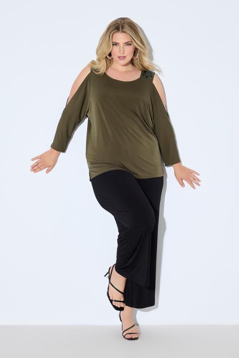 Produktbild Ulla Popken T-Shirt, bequeme Passform, Schulter CutOut (46, 48)