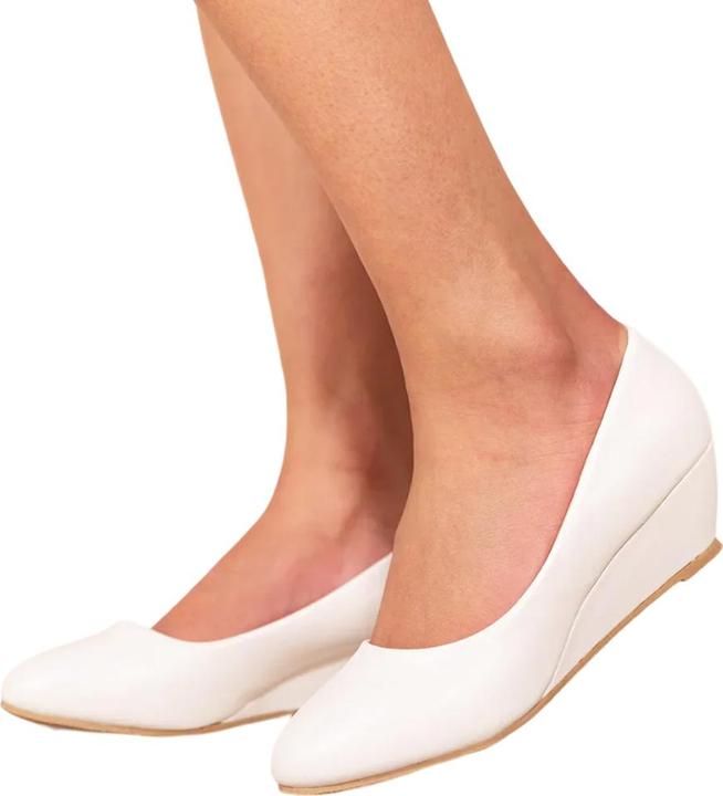 Actual product image Where's That From Womens/Ladies Kieran PU Wide Platform Low Wedge Court Shoes (41)
