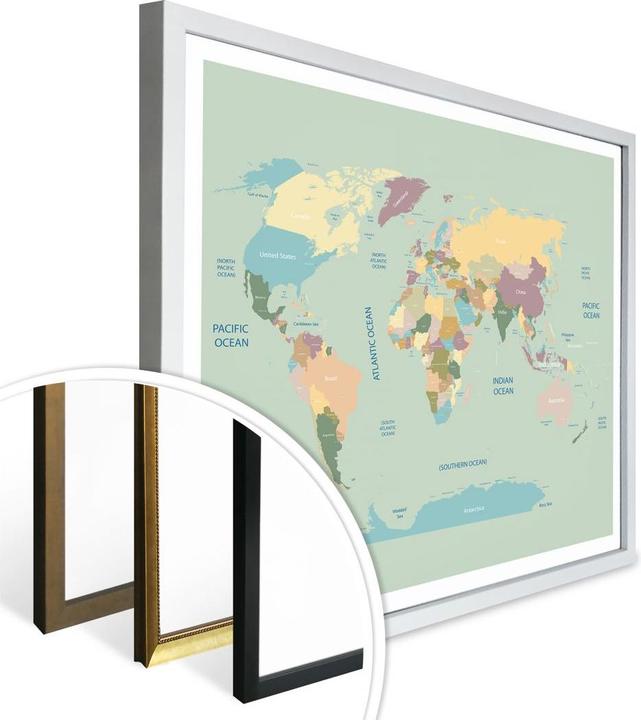 Image du produit Trenddeko Carte du monde vintage (80 x 60 cm)