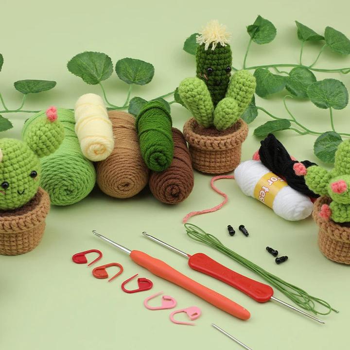 Image du produit Activity Board 6pcs crochet starter pour adultes avec des crochets fil fibre polyester Stitch Markers plastique