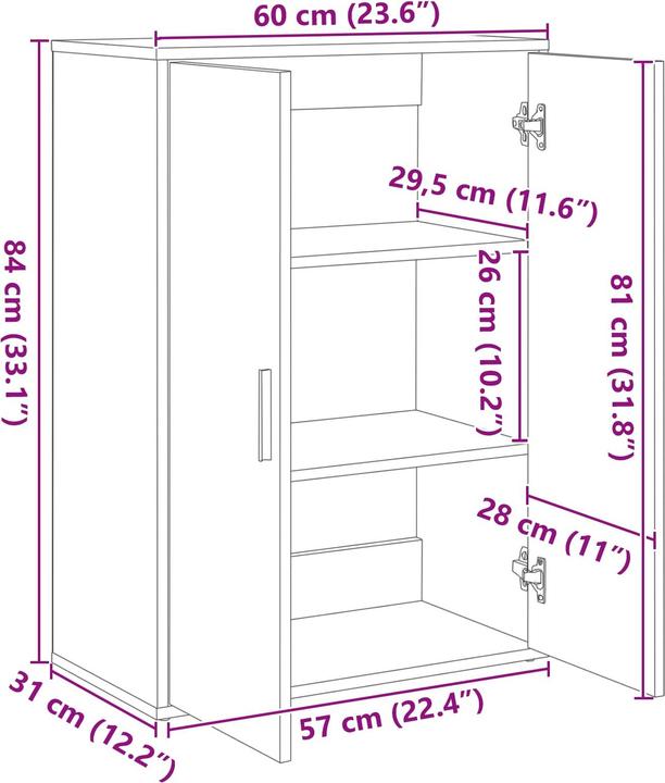 Immagine prodotto vidaXL Credenza (60 x 31 x 84 cm)