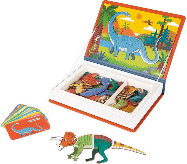 Produktbild Janod Magneti'book Dinosaurier (Deutsch, Französisch, Italienisch, Englisch)