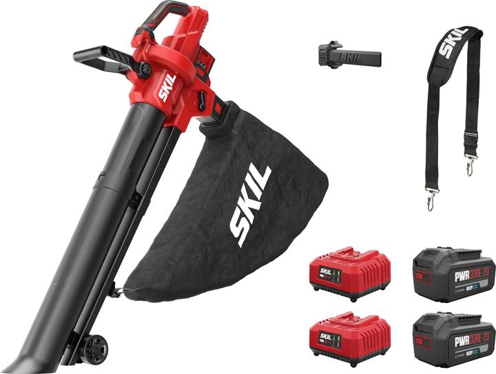 Immagine prodotto Skil GB1E0350BA Laubbläser und Kolben 2x20V bürstenlos inkl. 2x 4.0Ah Akku und 2x Ladegerät (Batteria ricaricabile, Soffiafoglie)