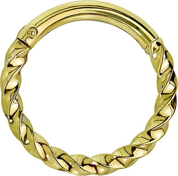 Produktbild Star Piercing Micro Segmentring klappbar geflochten vergoldet (ohne Messing, Chirurgenstahl 316L)