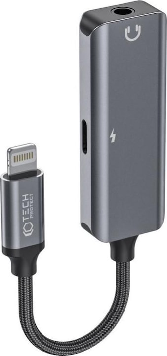 Tech-Protect UltraBoost audio Lightning (male) / 3.5mm mini jack (female) - Lightning (female) adapt (Lightning, Lightning, 3.5mm jack)