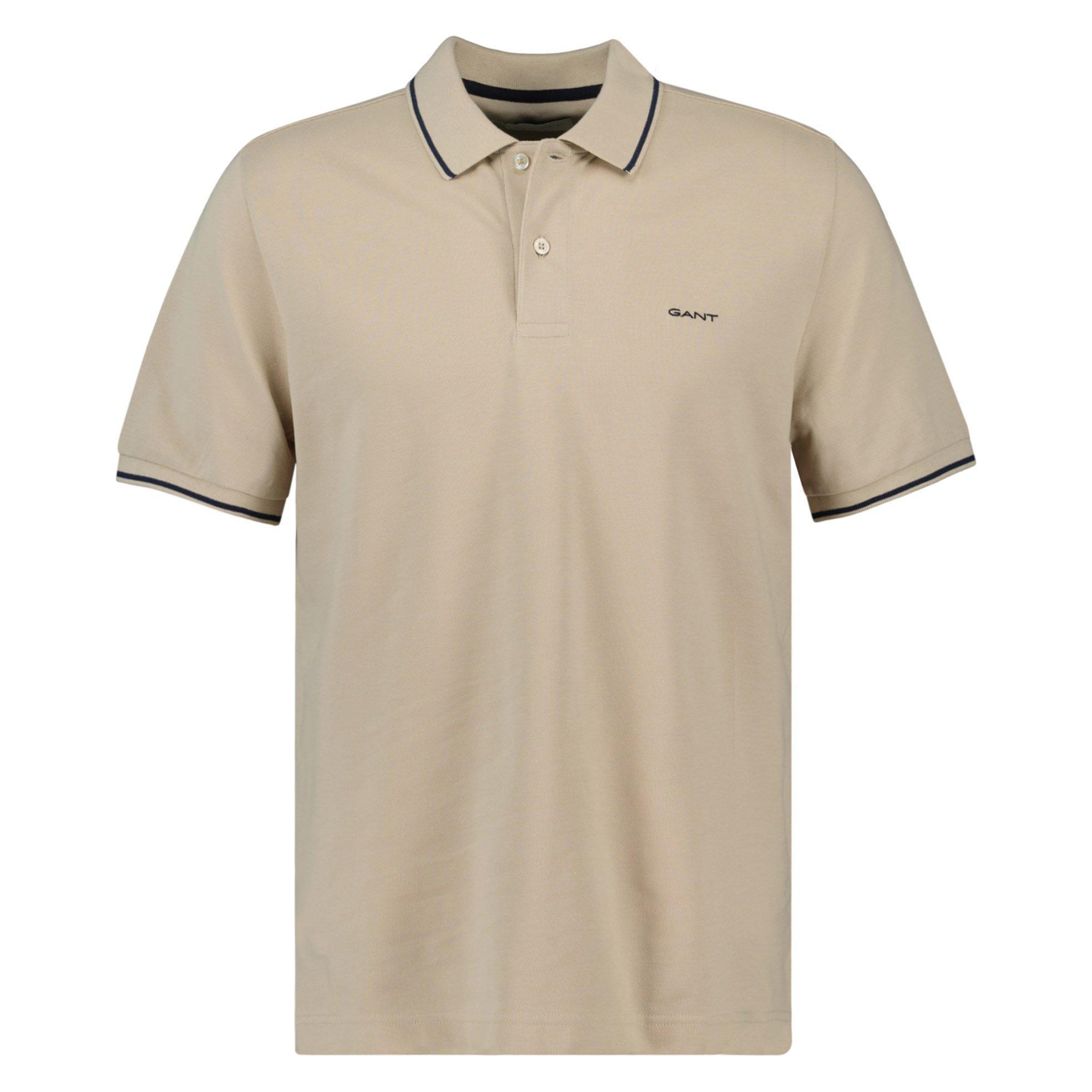 Gant, Herren, Shirts, Tipping Pique Polo, Beige, (Xl)