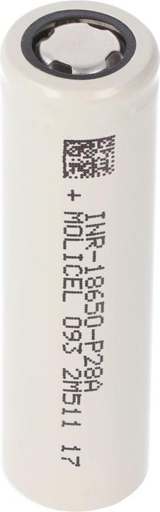 Actual product image Molicel INR18650-P28A 2800mAh 35A Li-ion battery, 3.6V - 3.7V unprotected, flat top (18650, 2800 mAh)