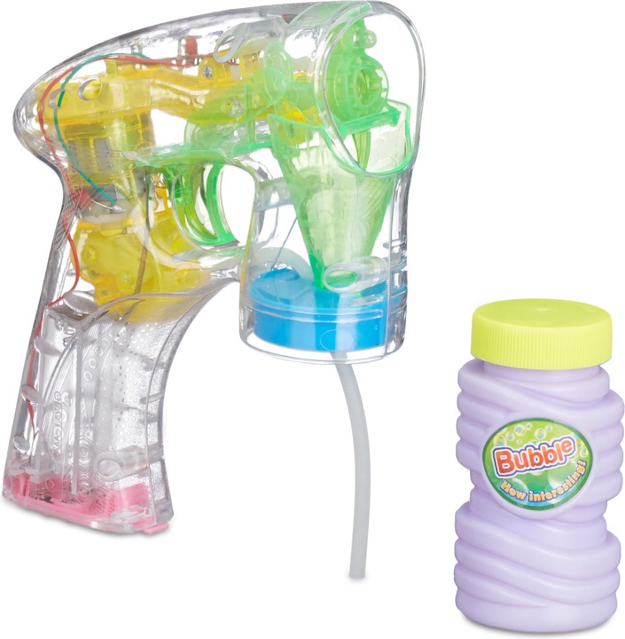 Immagine prodotto Relaxdays Pistola a bolla a LED