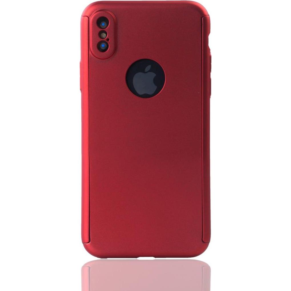 Thumbnail - König Design Hülle Handy Schutz für Apple iPhone XS Full Case Cover Displayschutz Bumper Rot (Apple iPhone XS), Smartpho...