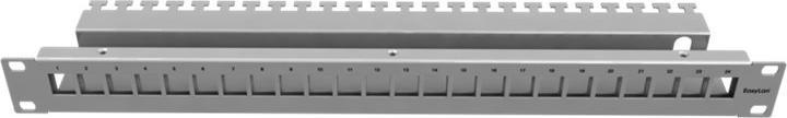 Produktbild Easylan fixLink Panel 19" 24 Port leer Tief 155mm RAL 7035 Keystone