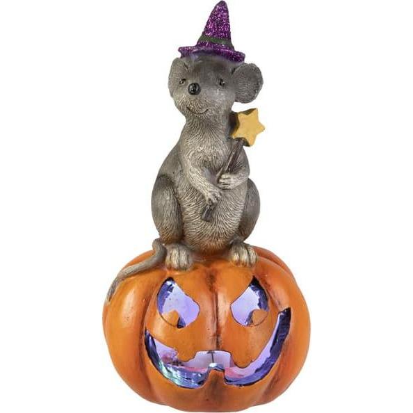 MICA Living Ratte auf Kürbis - mit LED - ca. 7,5 x 7 x 14 cm