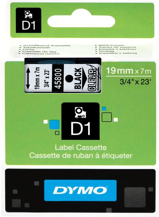 Produktbild Dymo S0720820 Standardband (1.90 cm, Schwarz, Transparent)