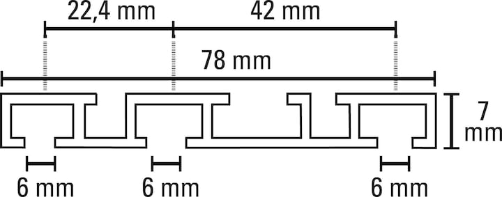 Actual product image Gardinia Aluminium curtain track 3-run