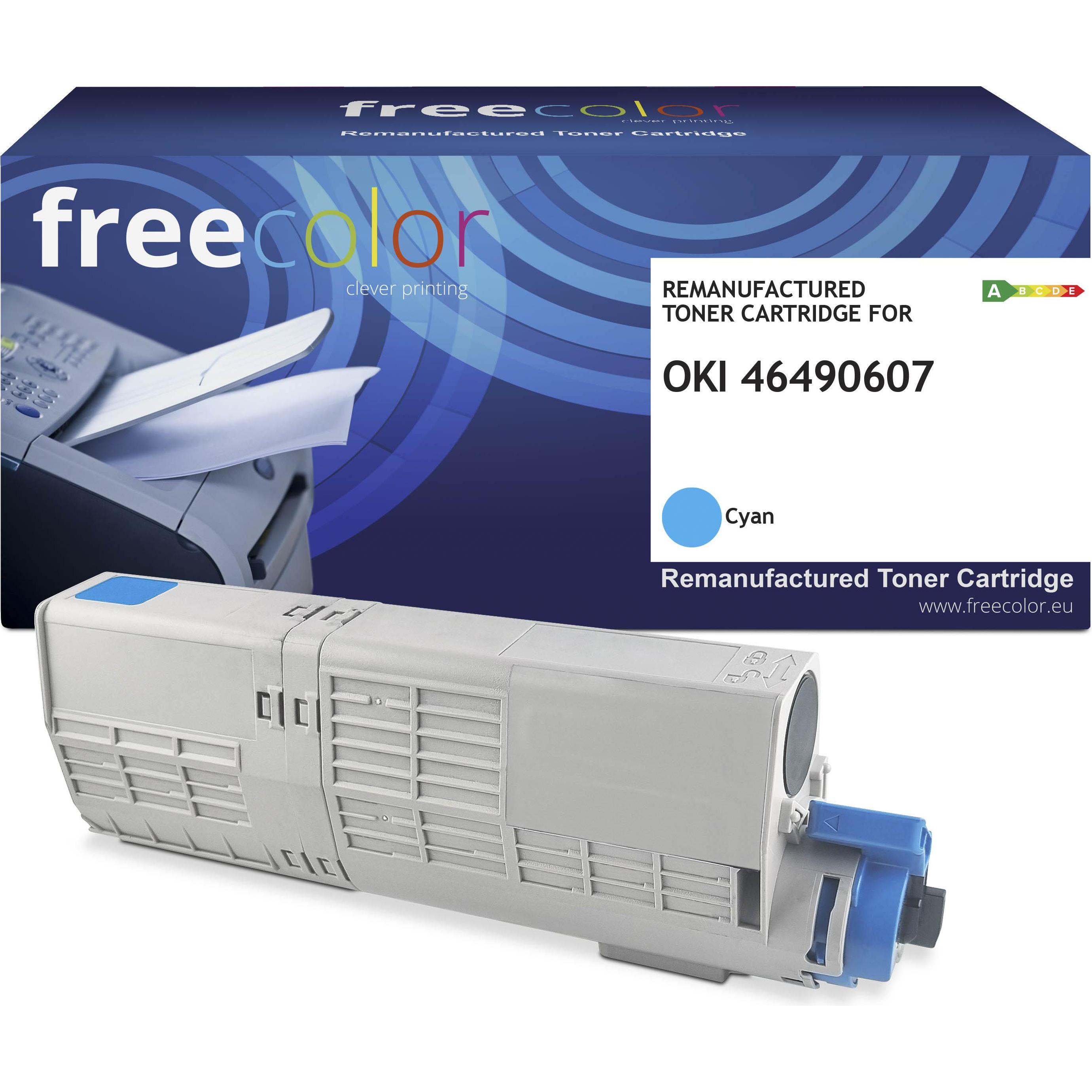 Freecolor, Toner, Toner OKI 46490607 cyan 6000 Seiten remanufactured