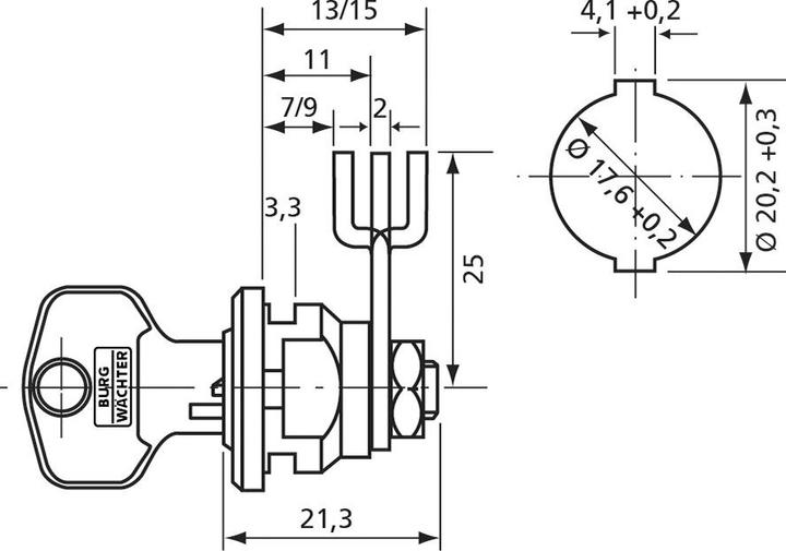 Produktbild Burg Wächter Zylinder ZS 81.SB mit 3 Riegeln (Verschlusszylinder)
