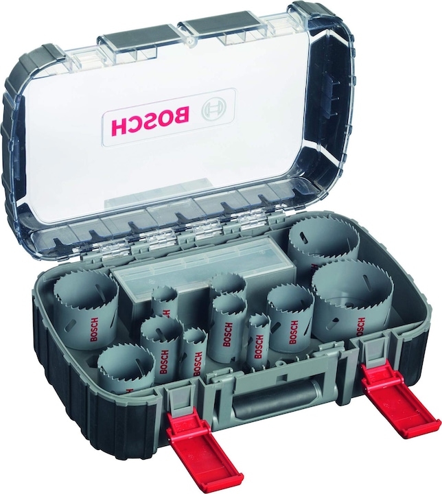 Bosch Professional Zubehör 17-piece hole saw set, HSS bi-metal, universal, 20-68/74 mm (20 mm, 22 mm, 25 mm, 32 mm, 35 mm, 40 mm, 44 mm, 76 mm, 60 mm, 68 mm, 51 mm)