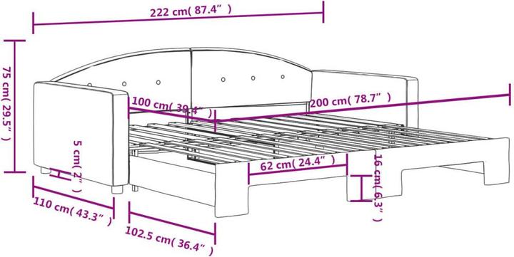 Image du produit vidaXL Tagesbett (100 x 200 cm)