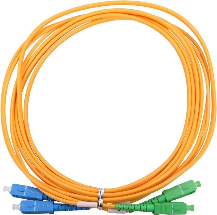 Actual product image Extralink SC/APC-SC/UPC | Patchcord | Jednomodowy, Duplex, G652D, 3mm, 10m (10 m)