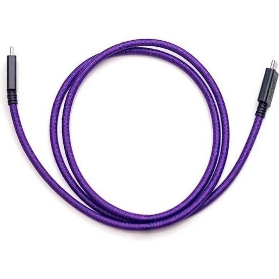 Iodyne Set of 4 pieces of 1m USB4 / Certified Thunderbolt 40 Gb/s Braided Cable - Purple (1 m), USB Kabel