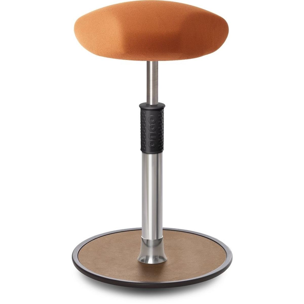 Ongo, Bürostuhl, Sitz- Stehhocker Free Tall Triangel Gestrick Orange Chrom /Natur