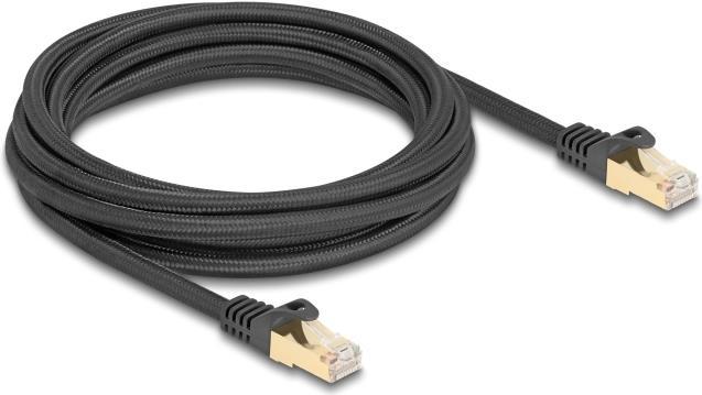 Produktbild Delock RJ45 Netzwerkkabel mit Geflechtmantel Cat.6A S/FTP St (S/FTP, CAT6a, 3 m)