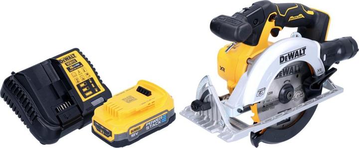 Actual product image DeWalt DCS 565 E1 cordless circular saw 18 V 165 mm brushless + 1x Powerstack battery 1.7 Ah + charger