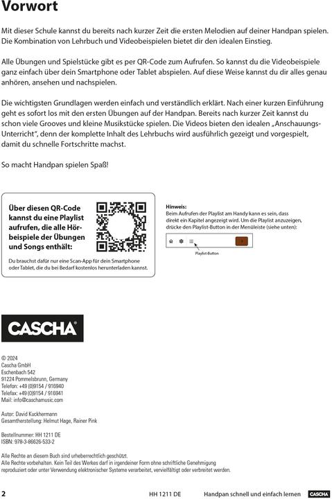 Produktbild Handpan schnell und einfach lernen (Deutsch, Cascha GmbH, 2024)