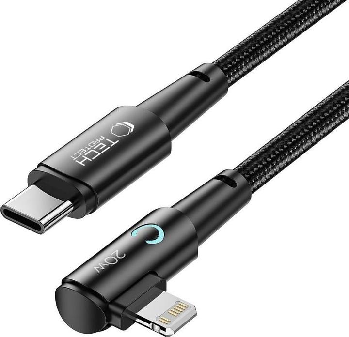 Produktbild Tech-Protect UltraBoost L Lightning (angled) / USB-C (straight) PD 20W 3A 1m cable - gray (1 m, 20 W)