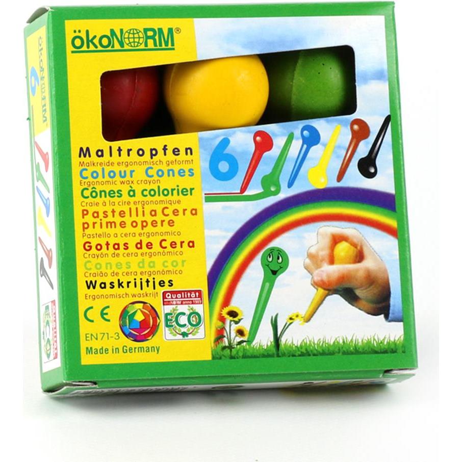 Thumbnail - ÖkoNorm, Malstifte, Maltropfen (Grün, Rot, Blau, Gelb, Schwarz, 6 x)