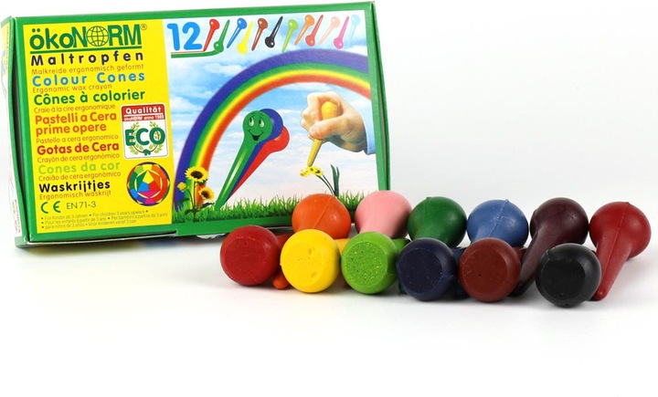 Produktbild ÖkoNorm Maltropfen (Blau, Gelb, Grün, Rot, Schwarz, Rosa, Orange, Braun, 12 x)