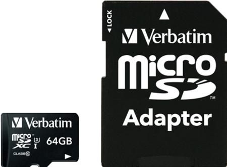 Produktbild Verbatim Pro (64 GB, microSDXC, U3, UHS-I)