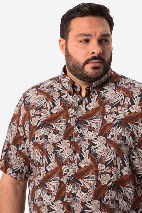 Produktbild Men+ Hemd, Bauchfit, Halbarm, Buttondown-Kragen, Alloverprint (XL)