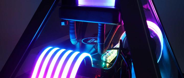 Actual product image Azza PCI-e 3.0 x16 riser cable ARGB 20R-I 90° ACAZ-20R-L
