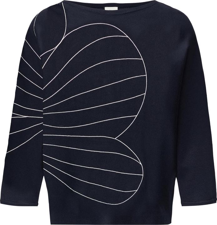 Produktbild S.Oliver Strickpullover Strickpullover mit Fledermausärmeln und floraler Stickerei (34)