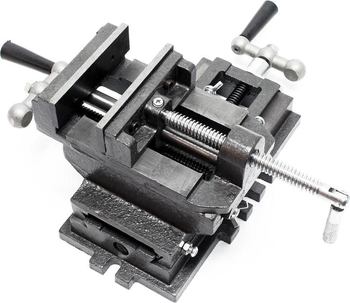 Produktbild Wiltec Maschinenschraubstock 2 Achsen 75mm Schraubstock Kreuztisch Frästisch Werkbank (75 mm)