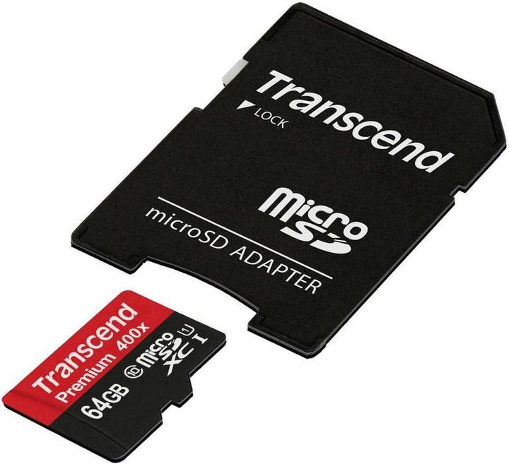 Image du produit Transcend microSDXC Premium 400x UHS-I (64 Go, microSDXC, U1, UHS-I)