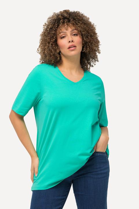 Produktbild Ulla Popken T-Shirt, A-Linie, V-Ausschnitt, Halbarm (56)
