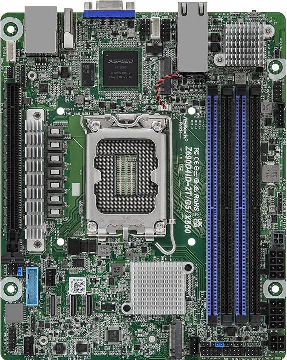 Image du produit AsRock Carte mère Z690D4ID-2T/G5/X550 mini-ITX Socket 1700 DDR5-only Single (LGA 1700, Intel Z690H, Mini-ITX)