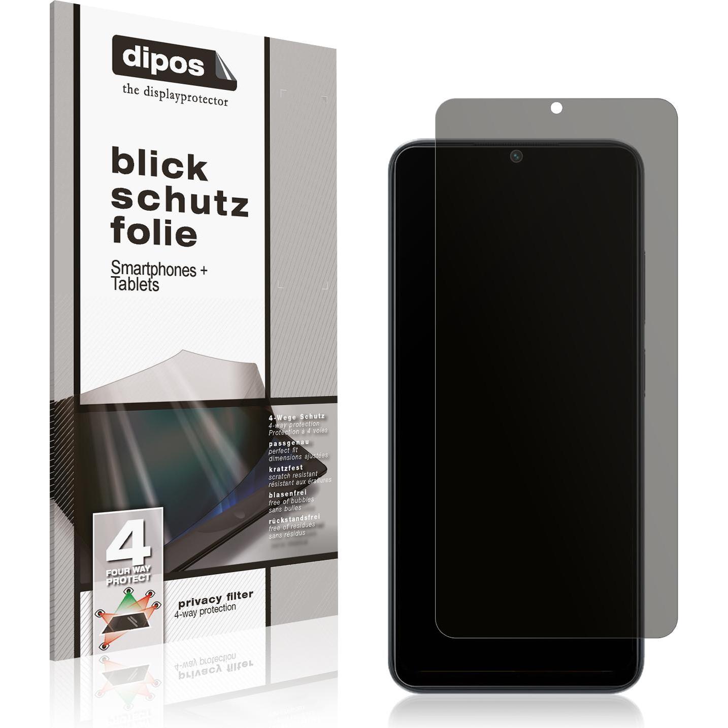 Dipos Blickschutzfolie 4-Way Privacy (1 Stück, Xiaomi Poco M5), Smartphone Schutzfolie, Transparent